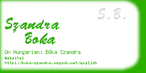 szandra boka business card